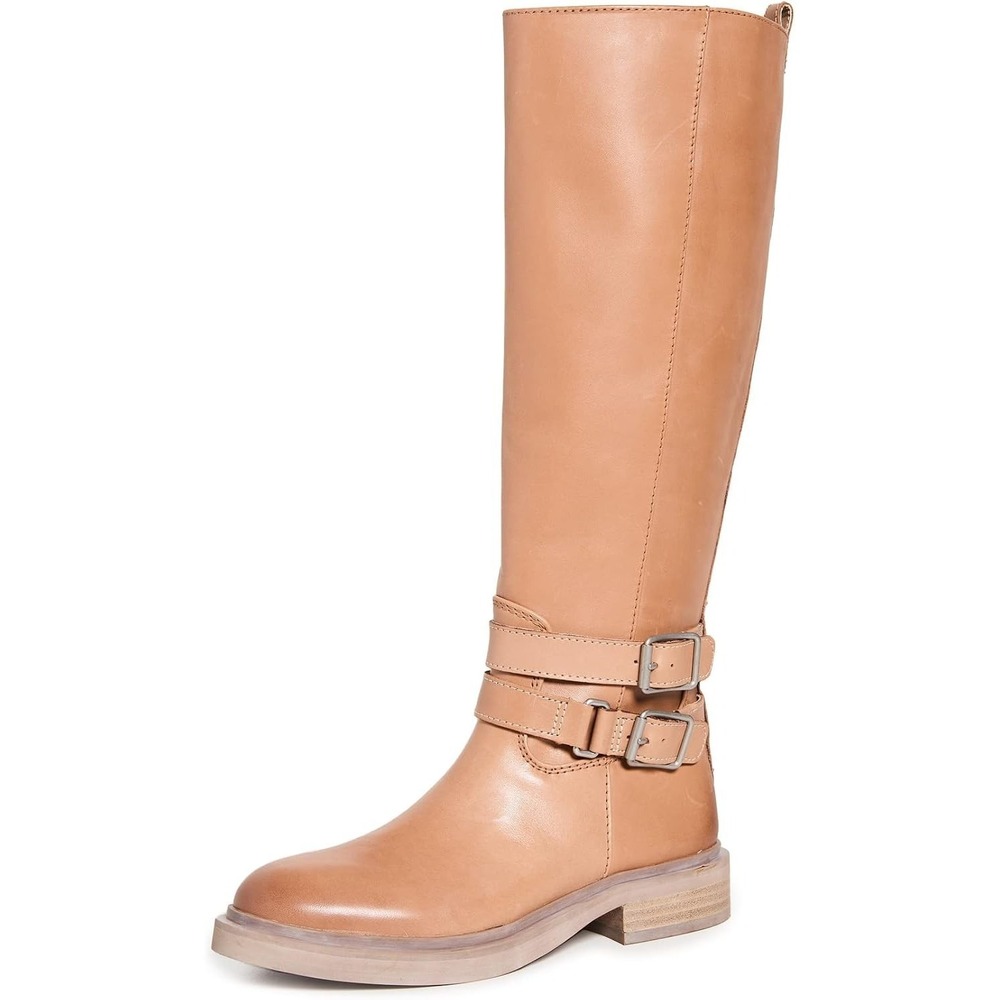 Sam Edelman Women's Freda Cashew Knee High Riding Leather Boots Zipper 8.5-9.0 M